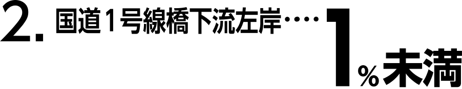 2.国道１号線橋下流左岸　ほぼ10％